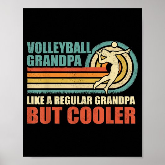 Mannen vun volleyball opa als een gewone opa poster (Voorkant)