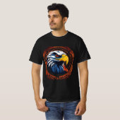 Mannen Waarde logo met Blue Hawk T-Shirt (Voorkant volledig)