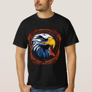 Mannen Waarde logo met Blue Hawk T-Shirt