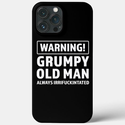 Mannen waarschuwing voor het oude man Case-Mate iPhone case (Achterkant)