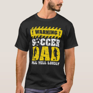 Mannen waarschuwing zal schreeuwen luid voetbal v t-shirt