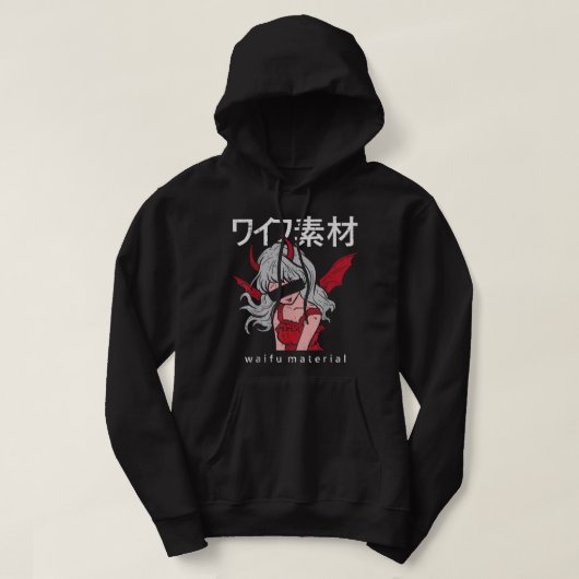 Mannen Waifu Material Devil Anime Girl Japanse Man Hoodie (Design voorkant)