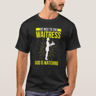 Mannen Waiter Waitress Server werkt in Gastronomie T-shirt