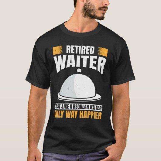 Mannen Waiter Waitress Server werkt in Gastronomie T-shirt (Voorkant)