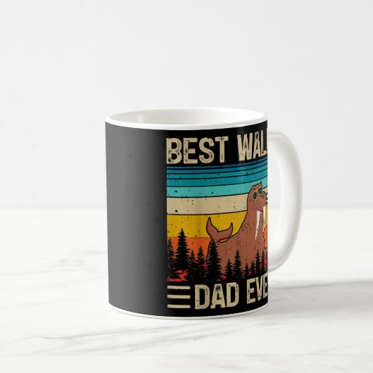 Mannen Walrus Funny Best Walrus Pap ooit Koffiemok (Voorkant rechts)