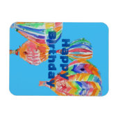 Mannen warme luchtballon Waterverf Birthday Magnet Magneet (Horizontaal)