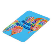 Mannen warme luchtballon Waterverf Birthday Magnet Magneet (Linkerzijde)