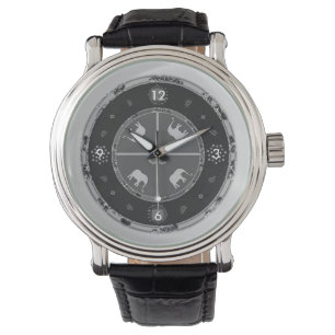 Mannen Wateren zwart Aangepaste olifanten Horloge
