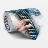 Mannen Waterverf Guitar Stropdas (Opgerold)