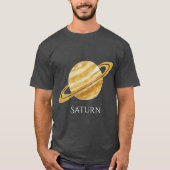 Mannen Waterverf Saturn Planet T-shirt (Voorkant)