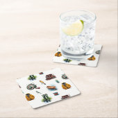 Mannen Waterverf Vist Gear Pattern Kartonnen Onderzetters (Insitu)