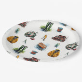 Mannen Waterverf Vist Gear Pattern Papieren Bordje (Gekanteld)