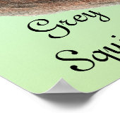 Mannen Waterverf Wildlife Grijze eekhoorn Poster (Hoek)