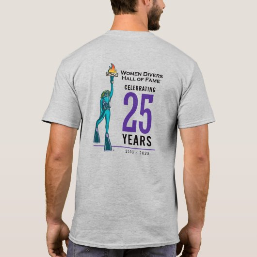 Mannen WDHOF® 25e Jubileum t-shirt - grijs (Achterkant)