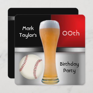 Mannen wedstrijd Rood bier Baseball Ball Age Birth Kaart