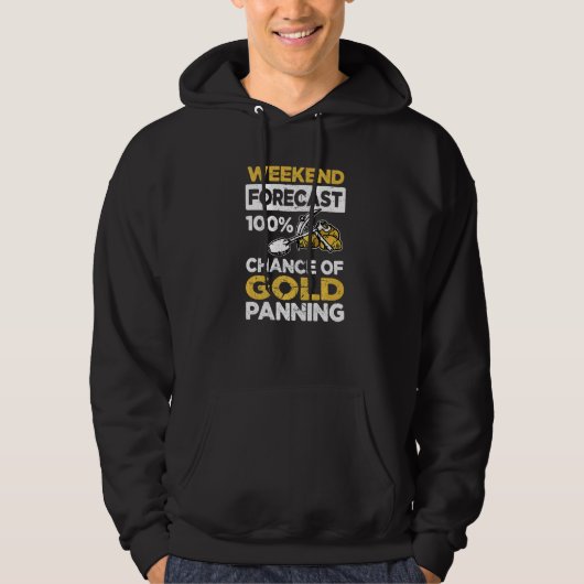 Mannen Weekend Forecast 100 kans op goudplanning Hoodie (Voorkant)