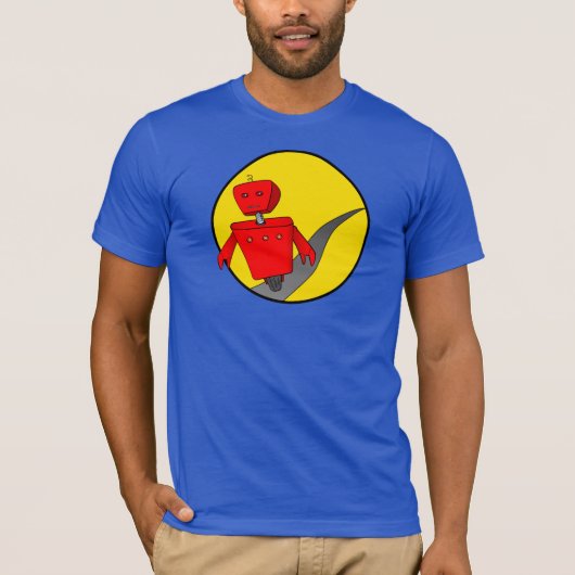 Mannen weglopen Robot T-Shirt (DarkColor) (Voorkant)