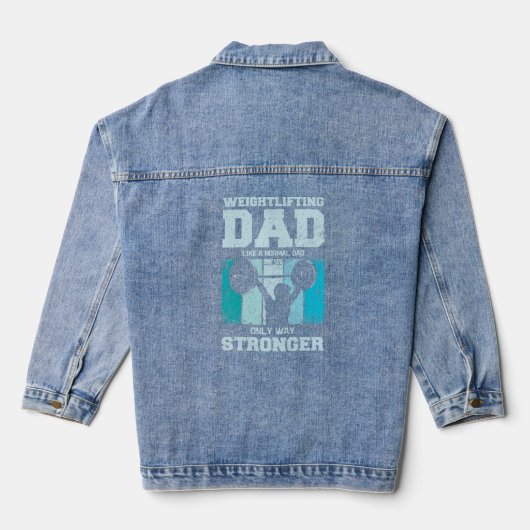 Mannen Weightlift vader Gym Dad Denim Jacket (Achterkant)