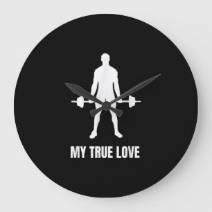 Mannen Weightlifter Barbell Training Outfit Grote Klok