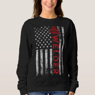 Mannen Welder American Amerikaanse Vlag Patriotic Trui