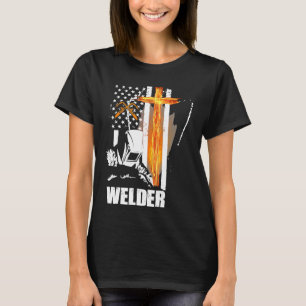 Mannen Welder Amerikaanse vlag Amerikaanse Patriot T-shirt