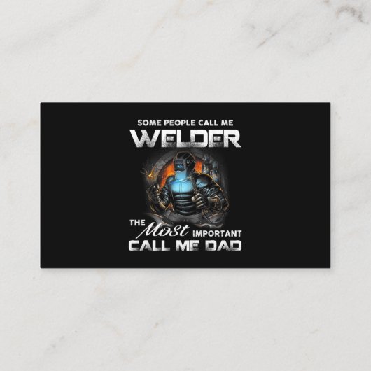 Mannen Welder Pap, het belangrijkste noem me papa Visitekaartje (Achterkant)