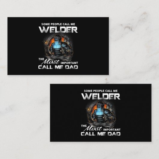 Mannen Welder Pap, het belangrijkste noem me papa  Visitekaartje (Voorkant / Achterkant)