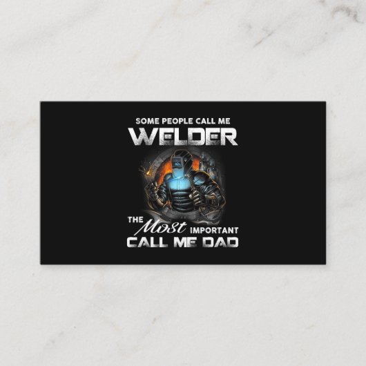 Mannen Welder Pap, het belangrijkste noem me papa Visitekaartje (Voorkant)