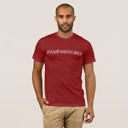 Mannen #WellnessWarrior Red Basic T-shirt (Voorkant volledig)