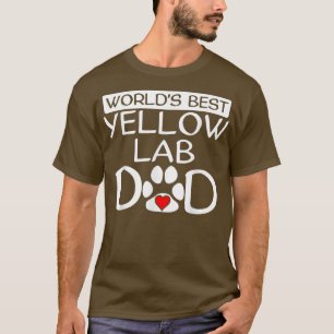 Mannen wereld beste gele lab pap dog eigenaar paw t-shirt