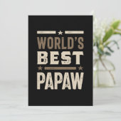 Mannen wereld beste Papaw Grandpa Gift Bedankkaart (Staand voorkant)