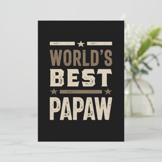 Mannen wereld beste Papaw Grandpa Gift Bedankkaart (Staand voorkant)