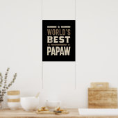 Mannen wereld beste Papaw Grandpa Gift Poster (Keuken)