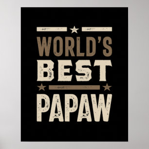 Mannen wereld beste Papaw Grandpa Gift Poster
