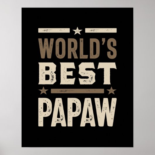 Mannen wereld beste Papaw Grandpa Gift Poster (Voorkant)