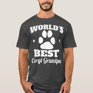 Mannen werelden Best Corgi Grandpa Hondenliefhebbe T-shirt