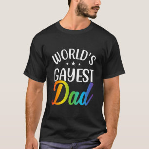 Mannen Werelden Gayest Papa LGBT Gay Pride Mont T-shirt