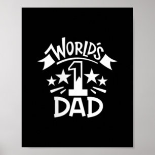Mannen Werelden Nummer 1 Dad Minimal Emblem Vader Poster