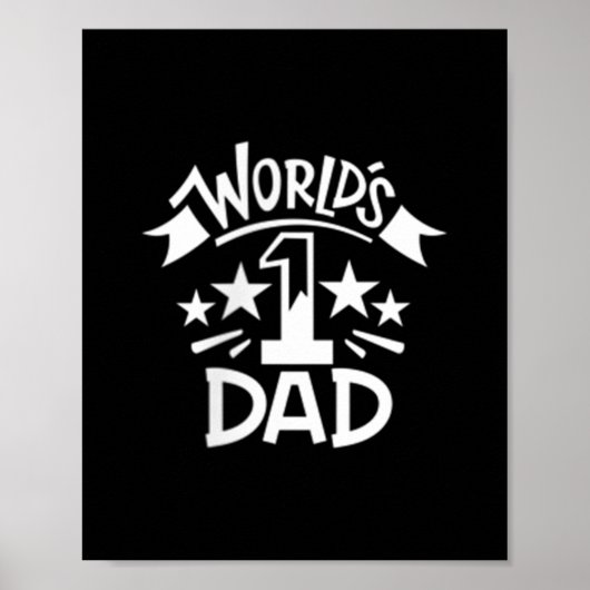 Mannen Werelden Nummer 1 Dad Minimal Emblem Vader Poster (Voorkant)