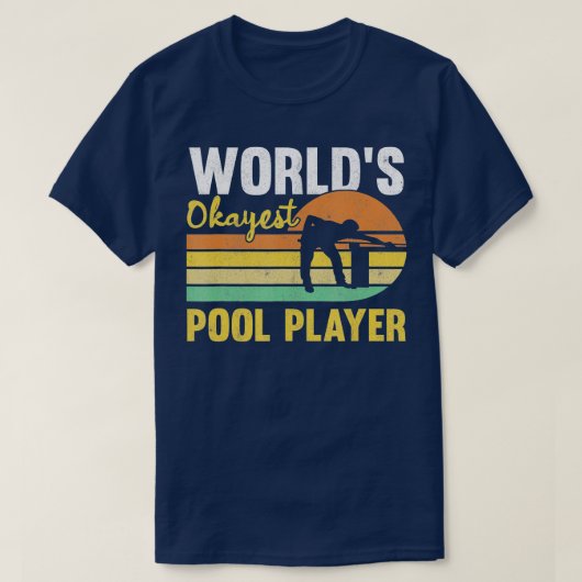 Mannen werelden Okayest Pool Player Retro Funny Bi T-shirt (Design voorkant)
