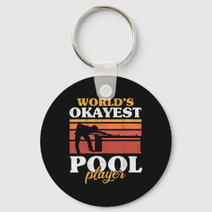 Mannen Werelden Okayest Pool Player Snooker Retro Sleutelhanger