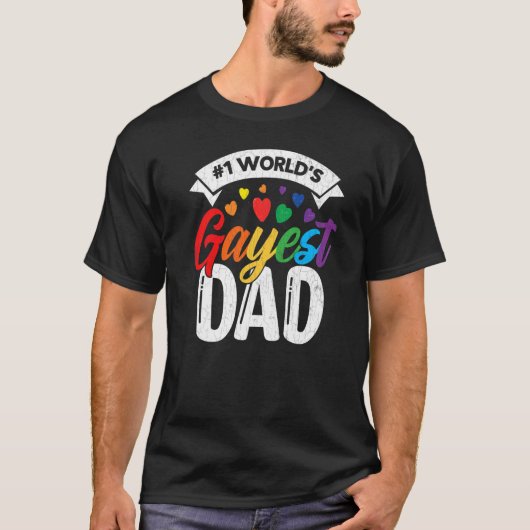 Mannen wereldjager pap Lgbetq Gay Pride Month Gra T-shirt (Voorkant)