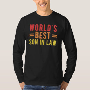 Mannen Werelds Beste Schoonzoon Schoonmoeder Retro T-shirt