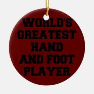 Mannen wereld's Greatest Hand and and Foot Player Keramisch Ornament