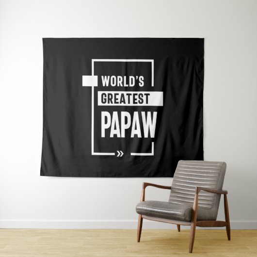 Mannen wereld's grootste papaw Gift Wandkleed (In Situ (horizontaal))