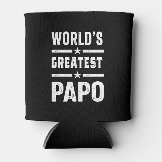 Mannen wereld's grootste papo Funny - Vaderdag Blikjeskoeler (Voorkant)