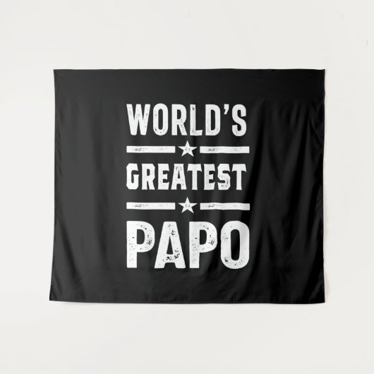 Mannen wereld's grootste papo Funny - Vaderdag Wandkleed (Voorkant (horizontaal))