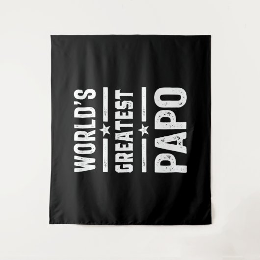 Mannen wereld's grootste papo Funny - Vaderdag Wandkleed (Voorkant)