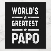 Mannen wereld's grootste papo Funny - Vaderdag Wijn Etiket (Enkel label)