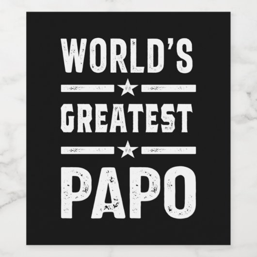 Mannen wereld's grootste papo Funny - Vaderdag Wijn Etiket (Enkel label)